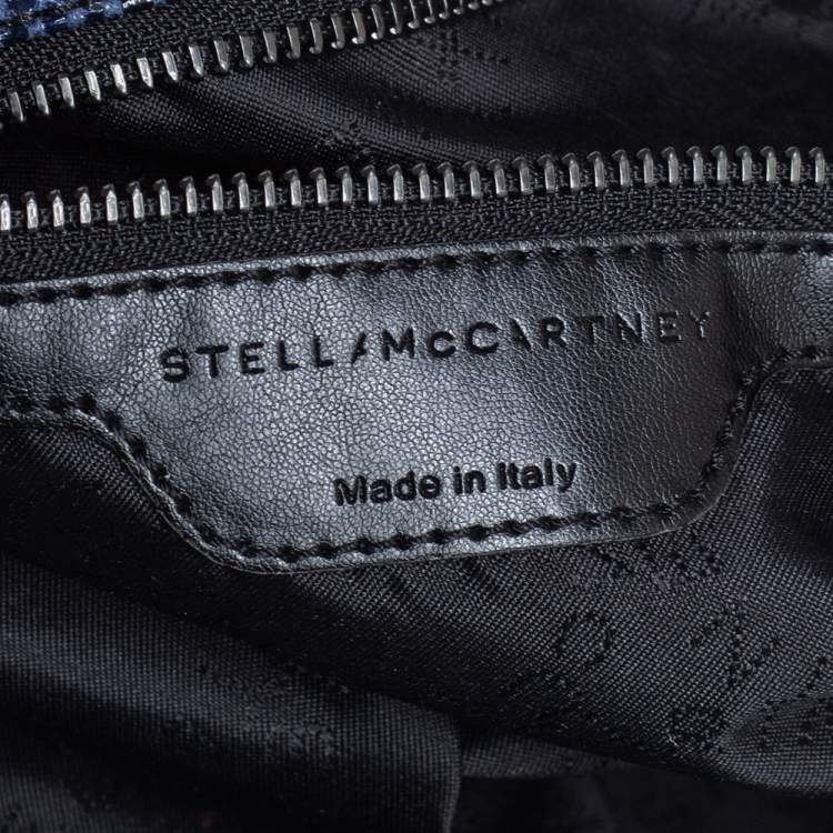 مملوكة مسبقًا Stella McCartney Blue/Black Faux Python Embossed Leather Small Falabella Tote 