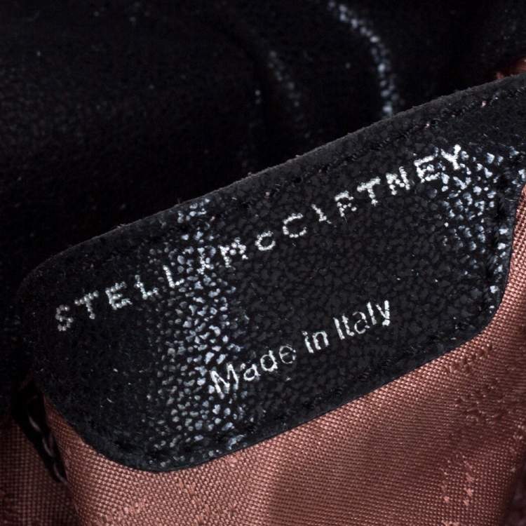 Pre Owned Stella McCartney Black Faux Leather Falabella Flap Crossbody Bag