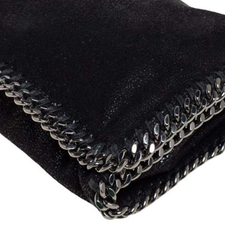 Pre Owned Stella McCartney Black Faux Leather Falabella Flap Crossbody Bag