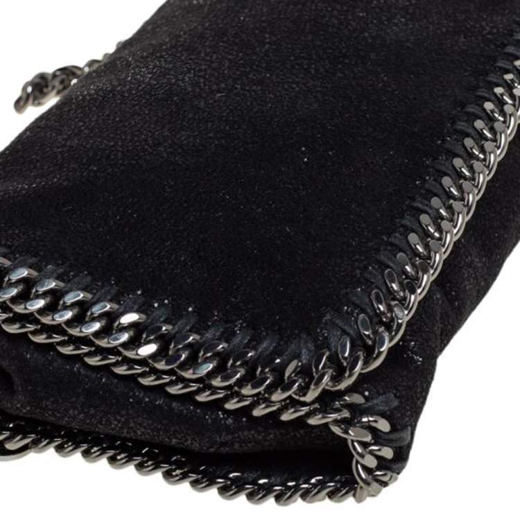 Pre Owned Stella McCartney Black Faux Leather Falabella Flap Crossbody Bag