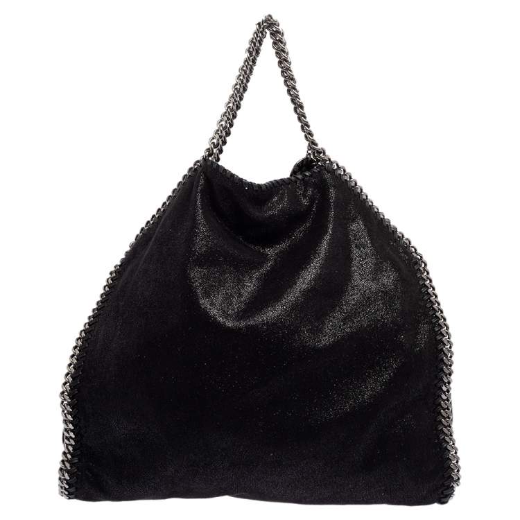 مملوكة مسبقًا Stella McCartney Black Faux Leather Small Falabella Tote
