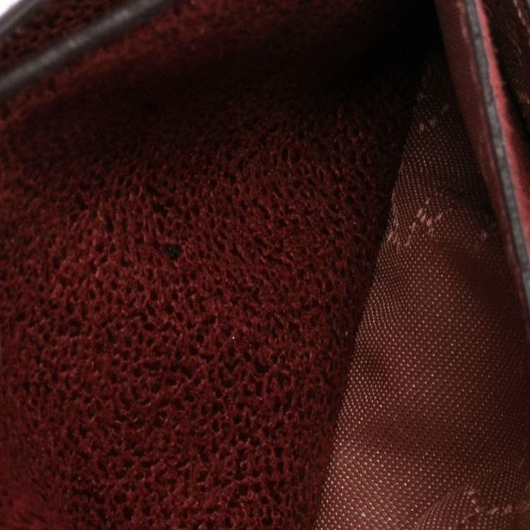 Pre Owned Stella McCartney Maroon Faux Leather Card Holder