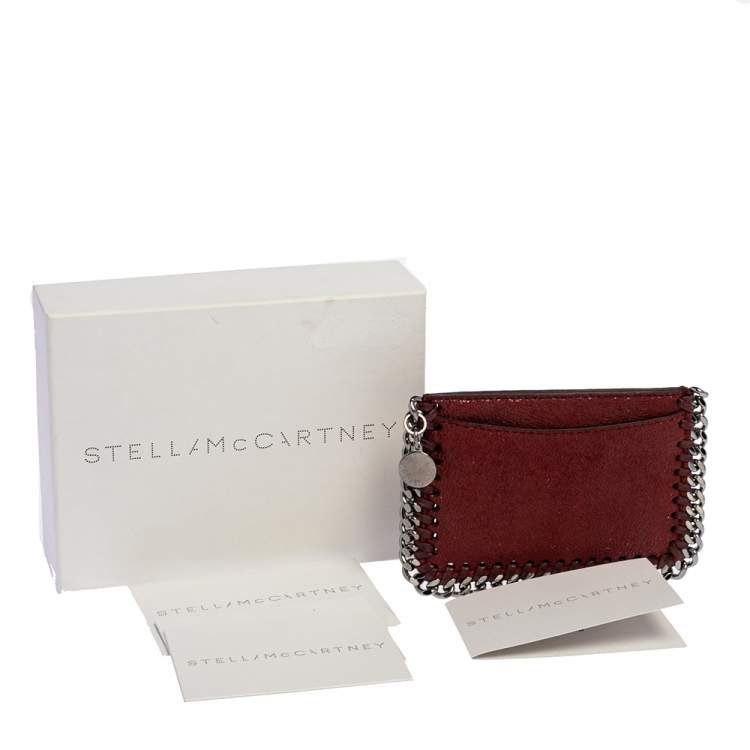 Pre Owned Stella McCartney Maroon Faux Leather Card Holder