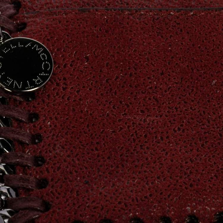 Pre Owned Stella McCartney Maroon Faux Leather Card Holder