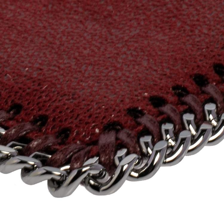 Pre Owned Stella McCartney Maroon Faux Leather Card Holder