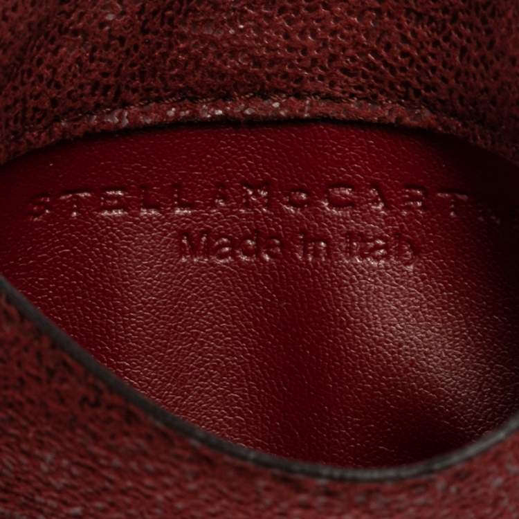 Pre Owned Stella McCartney Maroon Faux Leather Card Holder