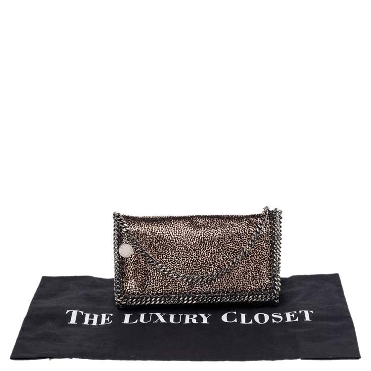 Pre Owned Stella McCartney Gold Faux Suede Falabella Shoulder Bag
