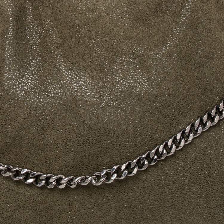 Pre Owned Stella McCartney Green Faux Leather Falabella Tote