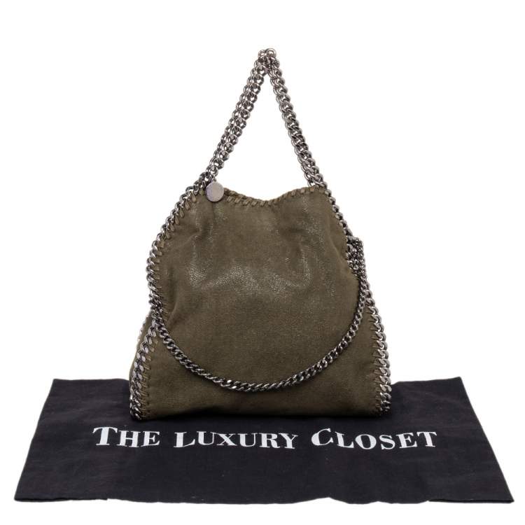 Pre Owned Stella McCartney Green Faux Leather Falabella Tote
