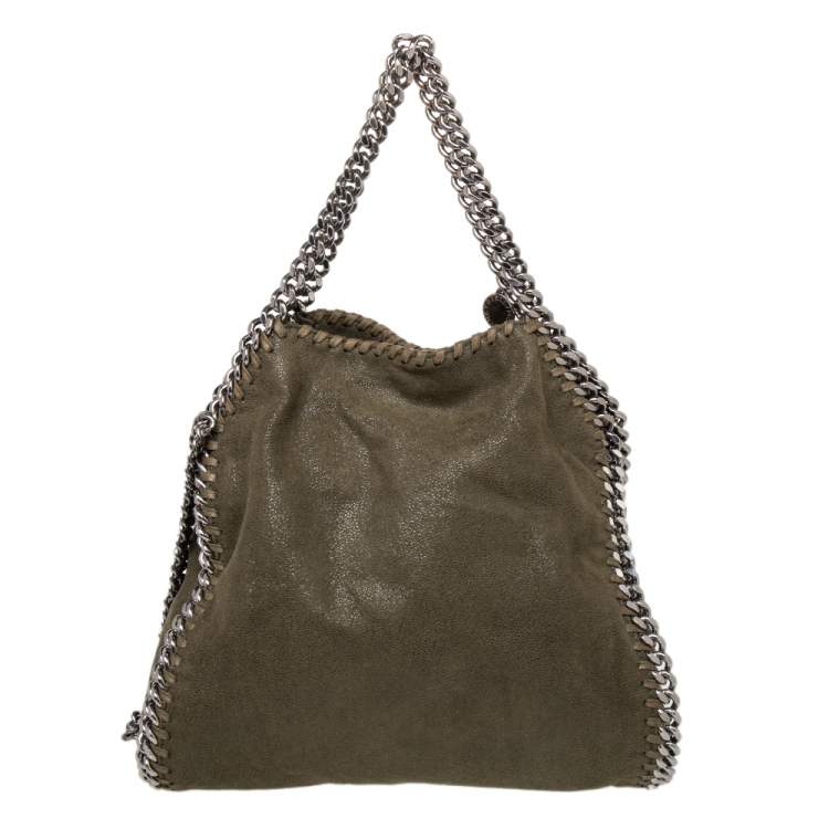 Pre Owned Stella McCartney Green Faux Leather Falabella Tote