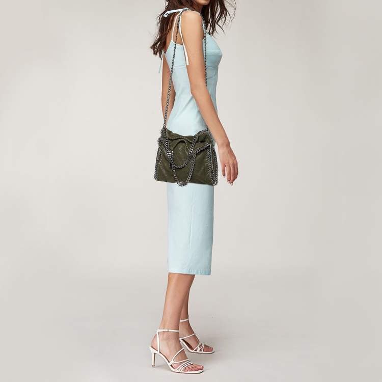 Pre Owned Stella McCartney Green Faux Leather Falabella Tote