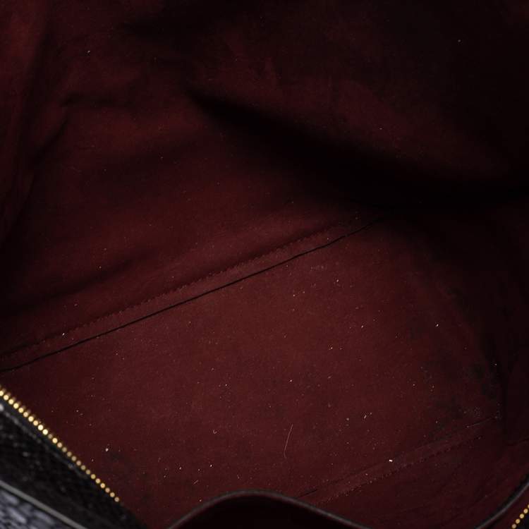 Pre Owned Stella McCartney Black Faux Snakeskin Embossed Leather Zip Shopper Tote