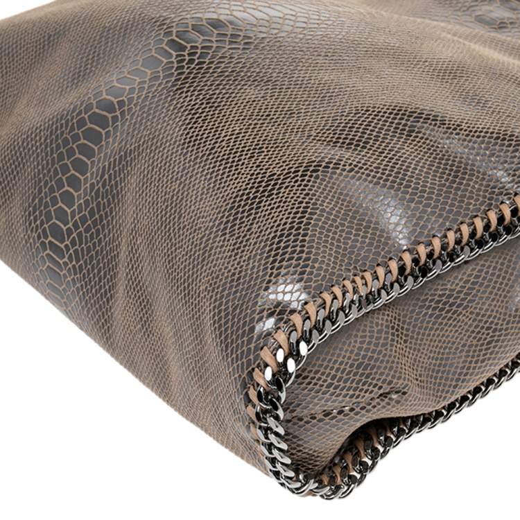 مملوكة مسبقًا Stella McCartney Brown Faux Python Embossed Leather  Falabella Tote