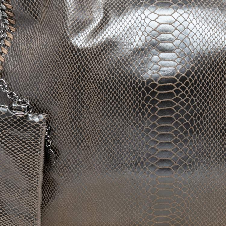 مملوكة مسبقًا Stella McCartney Brown Faux Python Embossed Leather  Falabella Tote