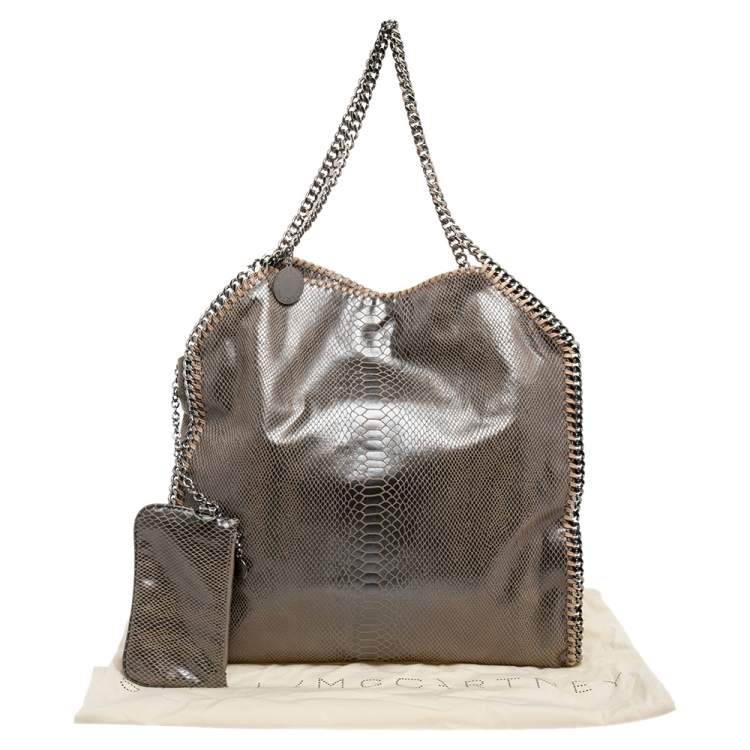 مملوكة مسبقًا Stella McCartney Brown Faux Python Embossed Leather  Falabella Tote