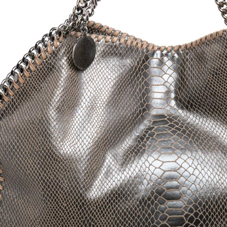 مملوكة مسبقًا Stella McCartney Brown Faux Python Embossed Leather  Falabella Tote