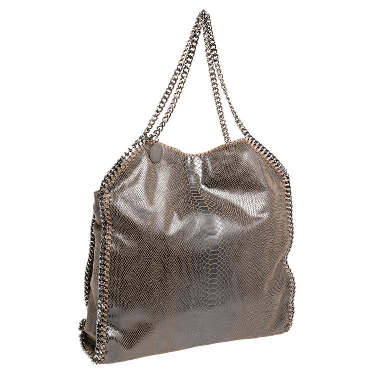 مملوكة مسبقًا Stella McCartney Brown Faux Python Embossed Leather  Falabella Tote