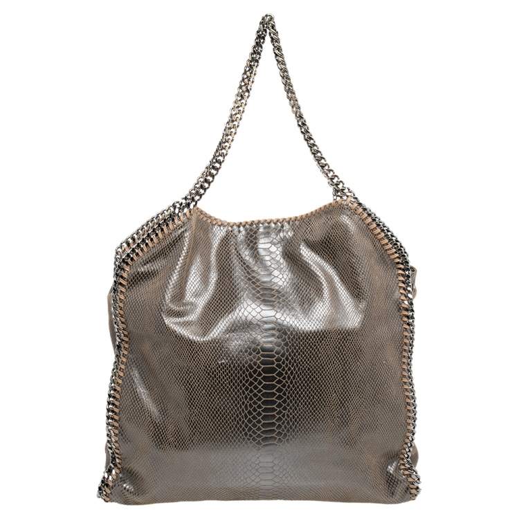 مملوكة مسبقًا Stella McCartney Brown Faux Python Embossed Leather  Falabella Tote
