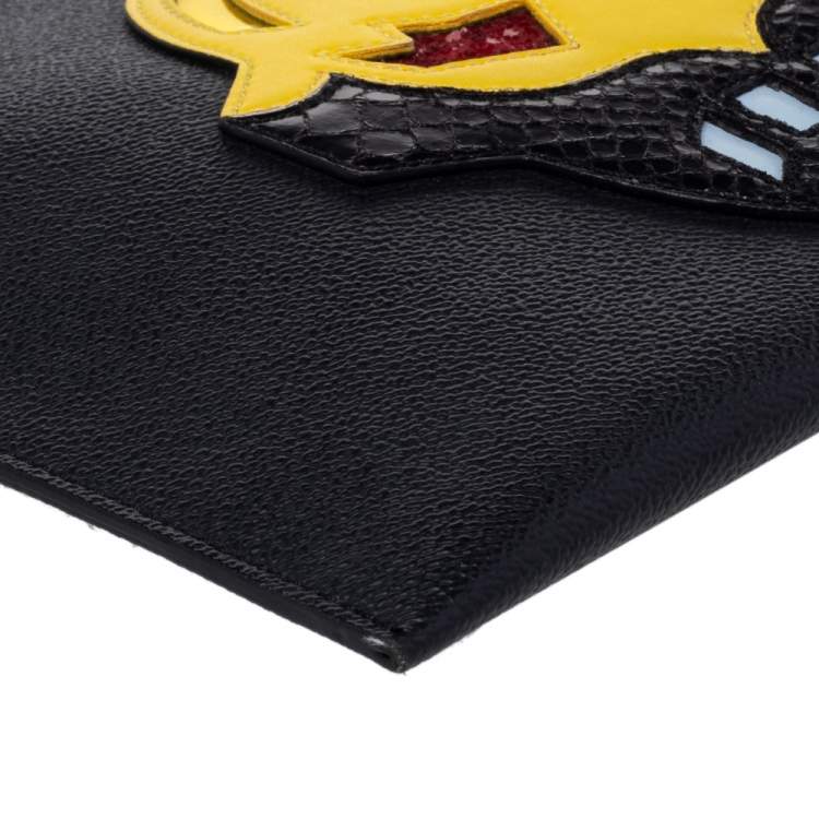 Pre Owned Stella McCartney Black Faux Leather Zip Pouch