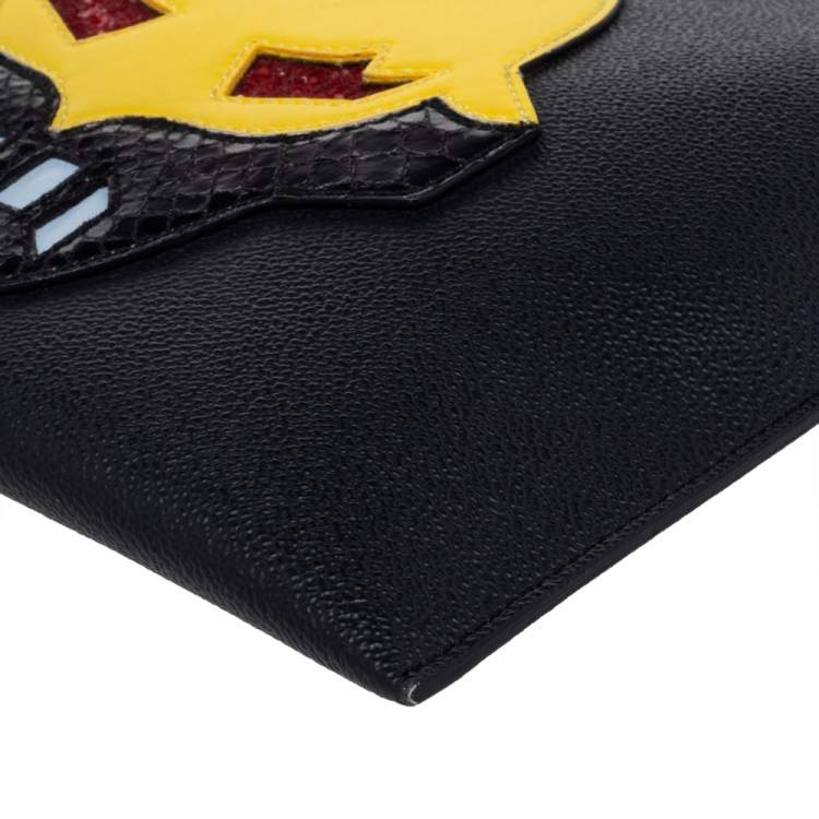 Pre Owned Stella McCartney Black Faux Leather Zip Pouch