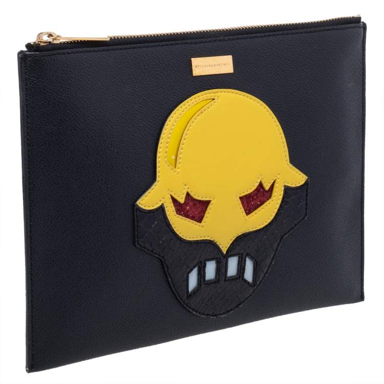 Pre Owned Stella McCartney Black Faux Leather Zip Pouch