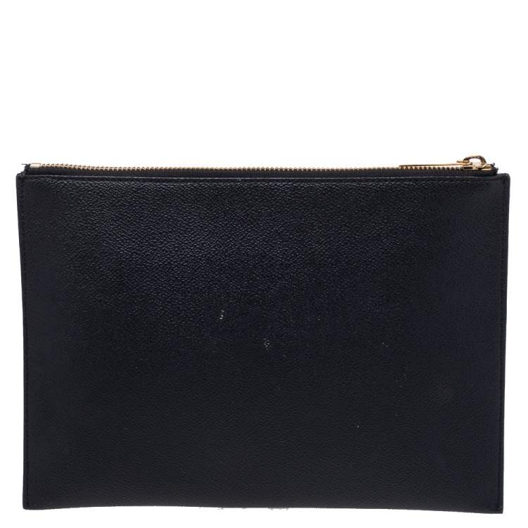Pre Owned Stella McCartney Black Faux Leather Zip Pouch