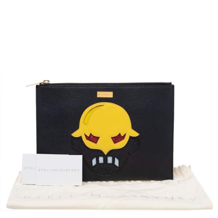 Pre Owned Stella McCartney Black Faux Leather Zip Pouch