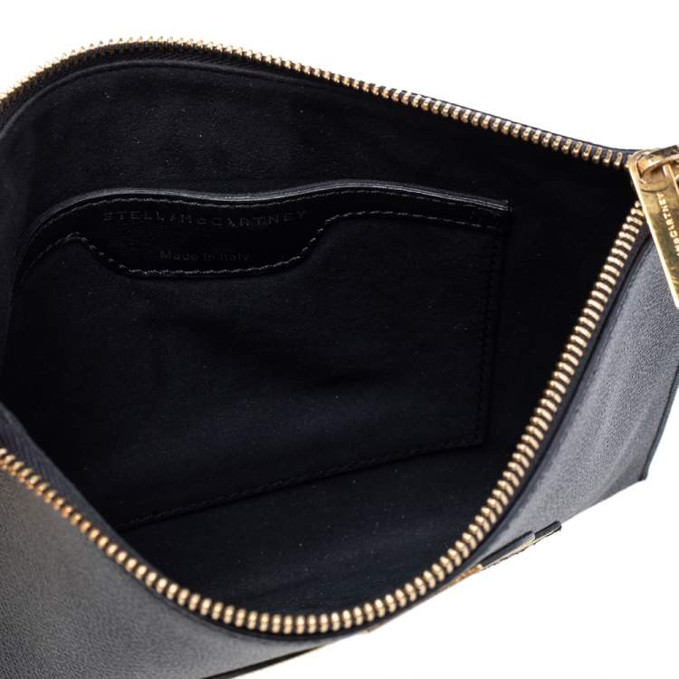 Pre Owned Stella McCartney Black Faux Leather Zip Pouch