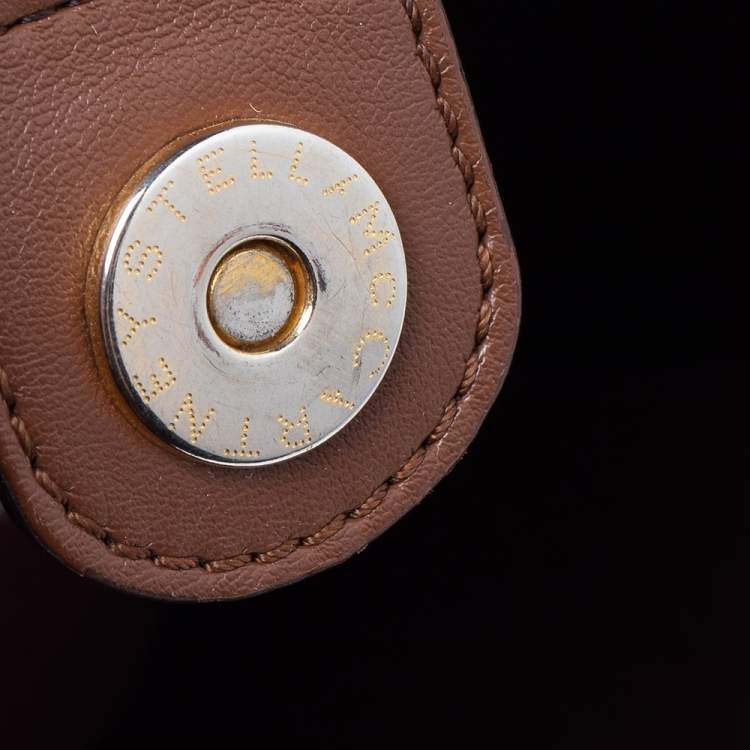 Pre Owned Stella McCartney Brown Faux Leather Logo Shoulder Bag
