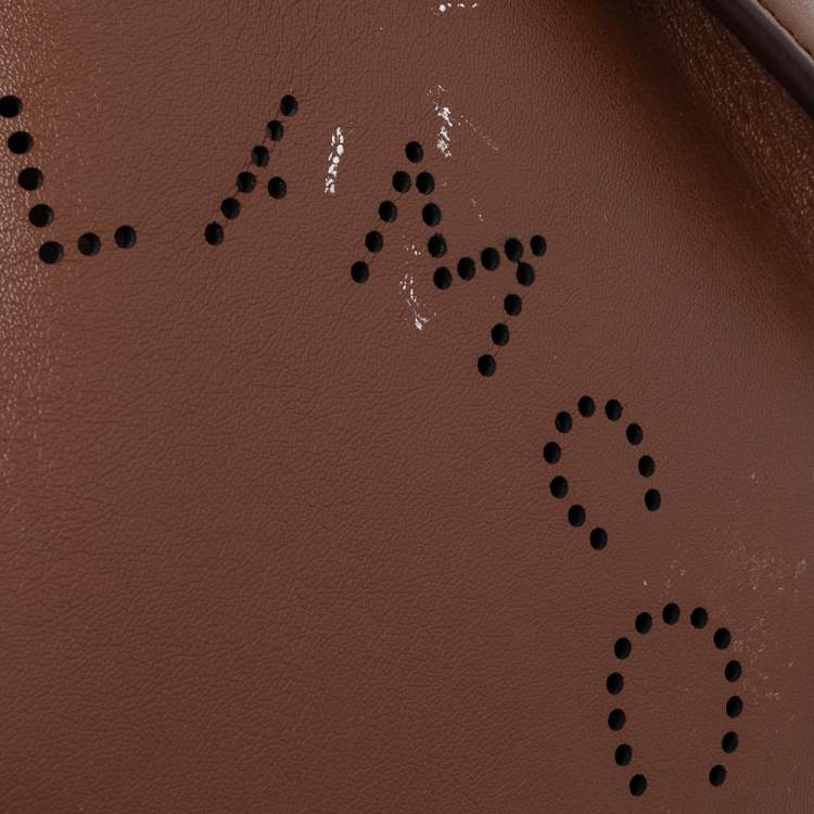 Pre Owned Stella McCartney Brown Faux Leather Logo Shoulder Bag