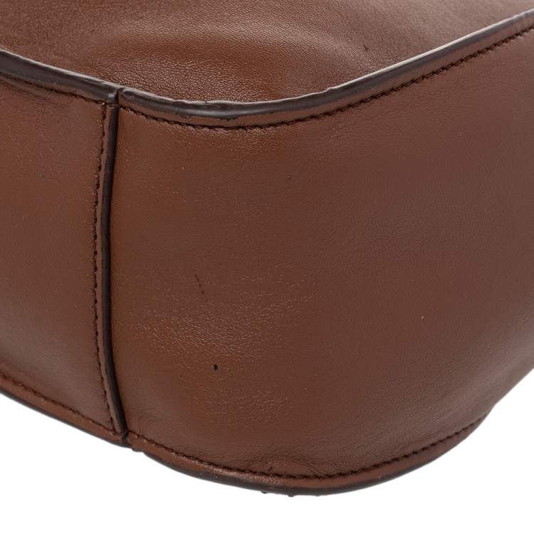 Pre Owned Stella McCartney Brown Faux Leather Logo Shoulder Bag