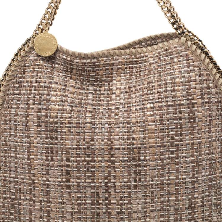 مملوكة مسبقًا Stella McCartney Beige Metallic Boucle Tweed Falabella Small Tote