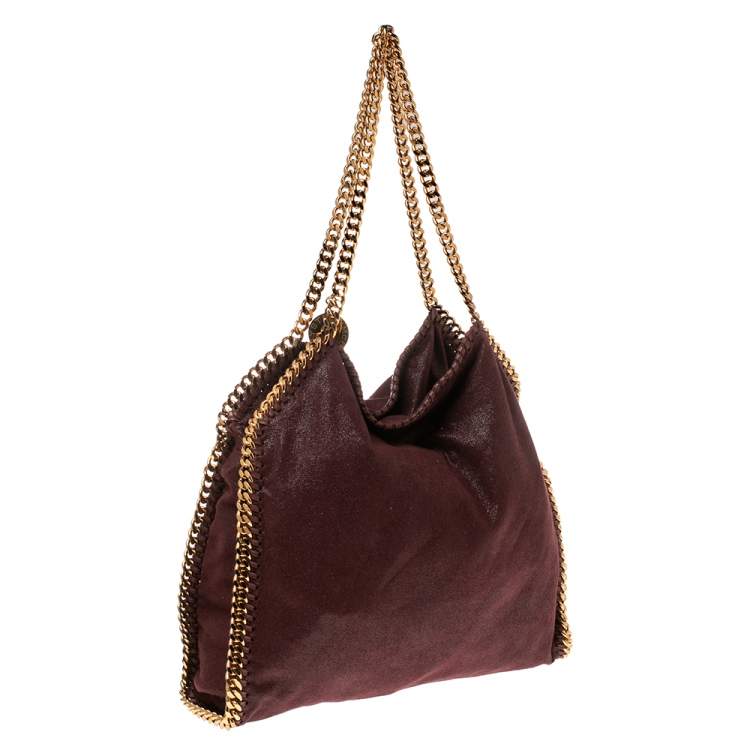 Pre Owned Stella McCartney Burgundy Faux Leather Small Falabella Tote