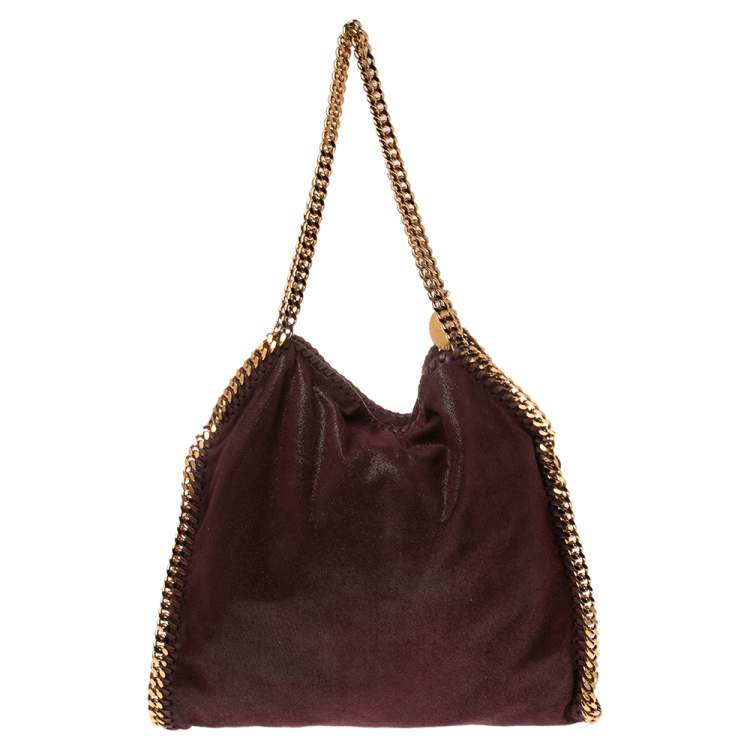 Pre Owned Stella McCartney Burgundy Faux Leather Small Falabella Tote