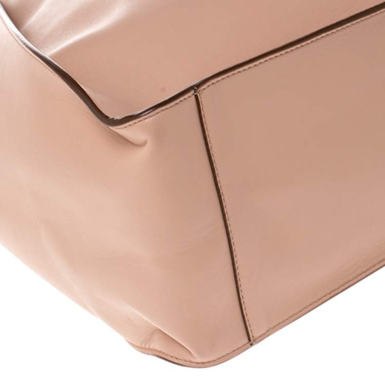 مملوكة مسبقًا Stella McCartney Beige Faux Leather Perforated Logo Tote