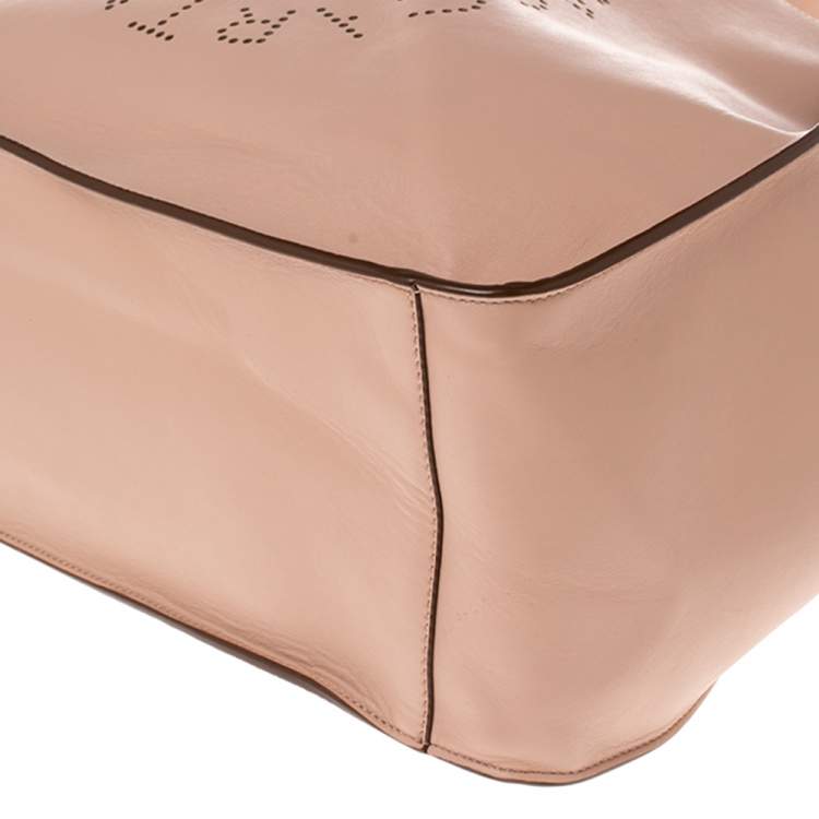مملوكة مسبقًا Stella McCartney Beige Faux Leather Perforated Logo Tote