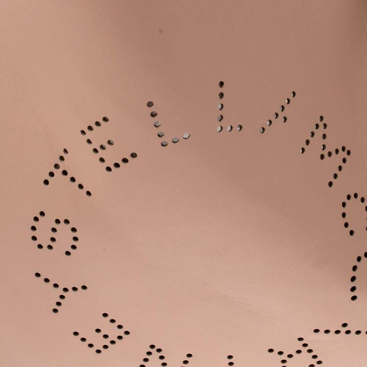 مملوكة مسبقًا Stella McCartney Beige Faux Leather Perforated Logo Tote