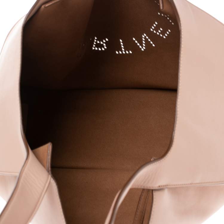 مملوكة مسبقًا Stella McCartney Beige Faux Leather Perforated Logo Tote