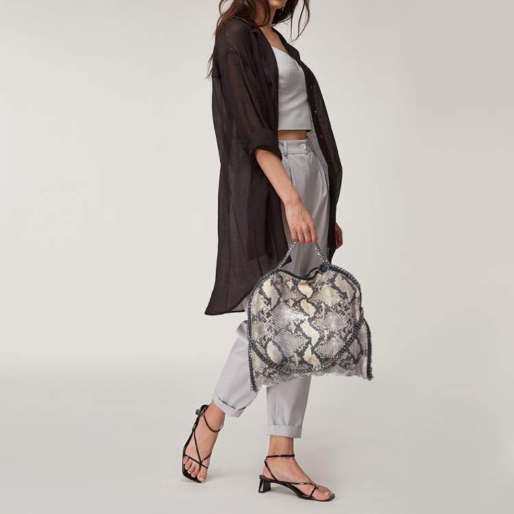 Pre Owned Stella McCartney Beige Faux Python Leather Falabella Tote