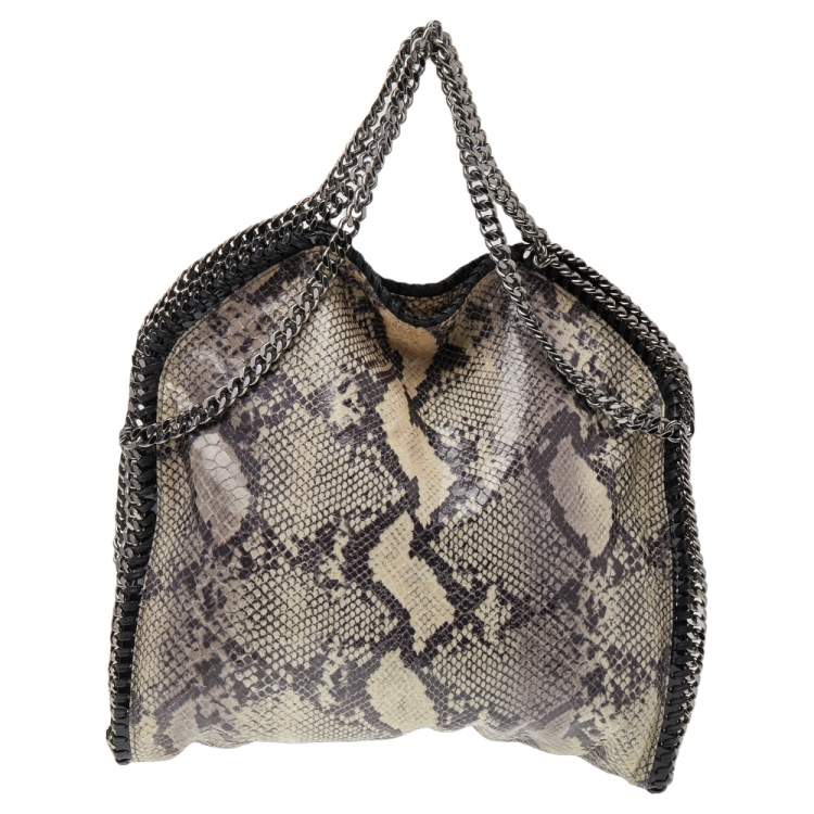 Pre Owned Stella McCartney Beige Faux Python Leather Falabella Tote