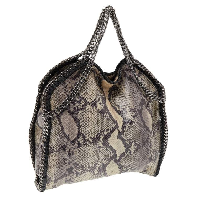 Pre Owned Stella McCartney Beige Faux Python Leather Falabella Tote