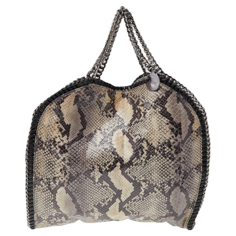Pre Owned Stella McCartney Beige Faux Python Leather Falabella Tote