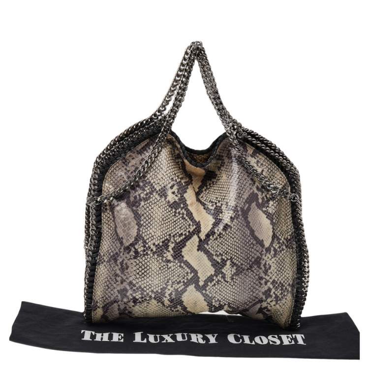 Pre Owned Stella McCartney Beige Faux Python Leather Falabella Tote