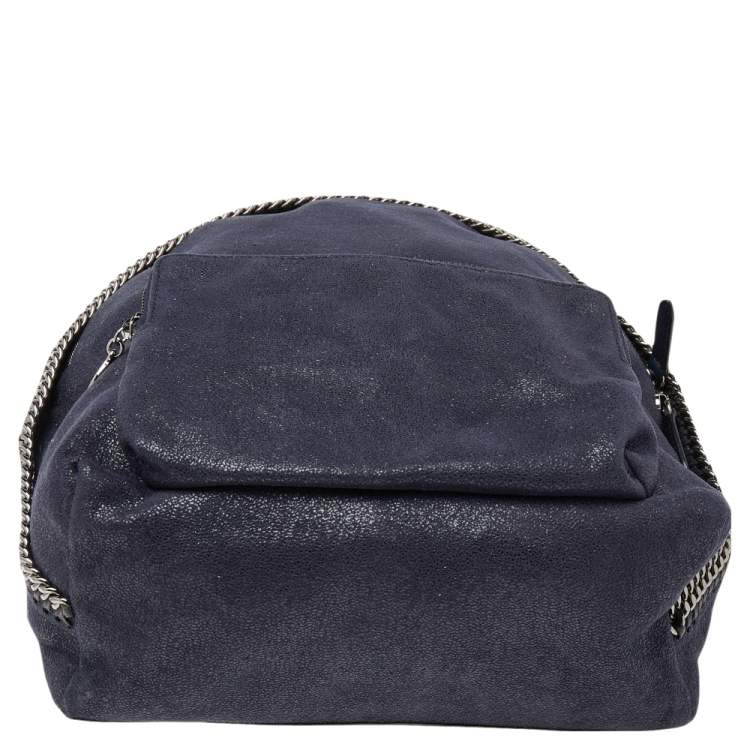 Pre Owned Stella McCartney Dark Blue Faux Suede Falabella Backpack