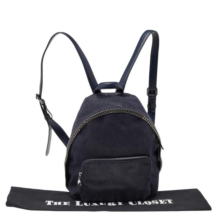 Pre Owned Stella McCartney Dark Blue Faux Suede Falabella Backpack