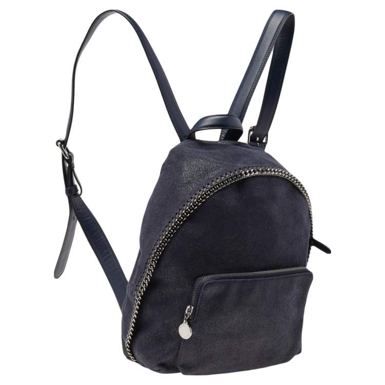 Pre Owned Stella McCartney Dark Blue Faux Suede Falabella Backpack