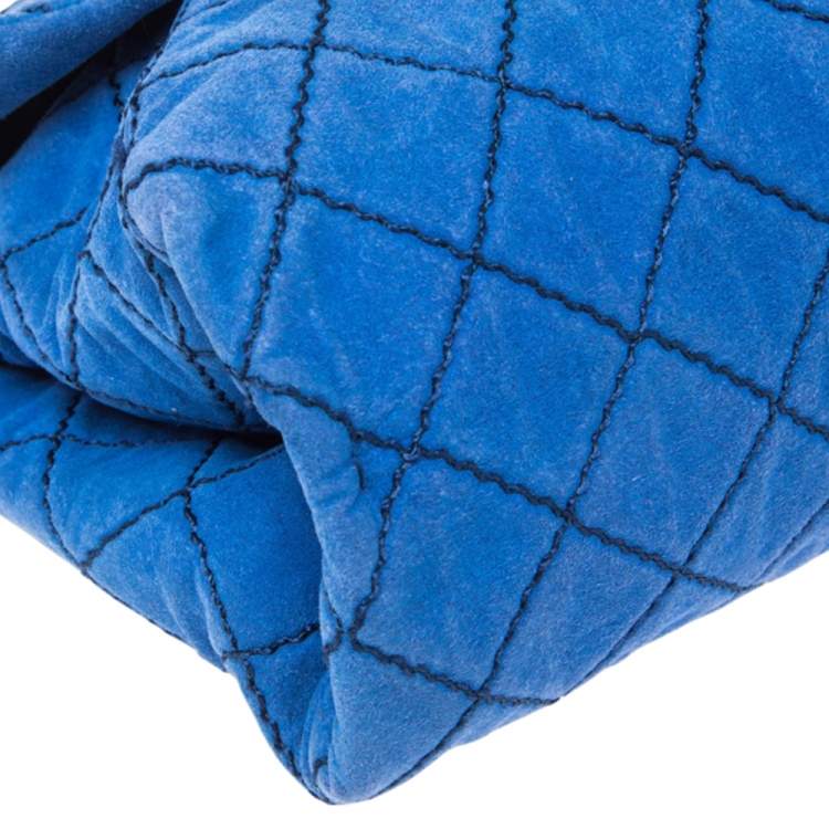 مملوكة مسبقًا Stella McCartney Blue Quilted Faux Suede Beckett Shoulder Bag