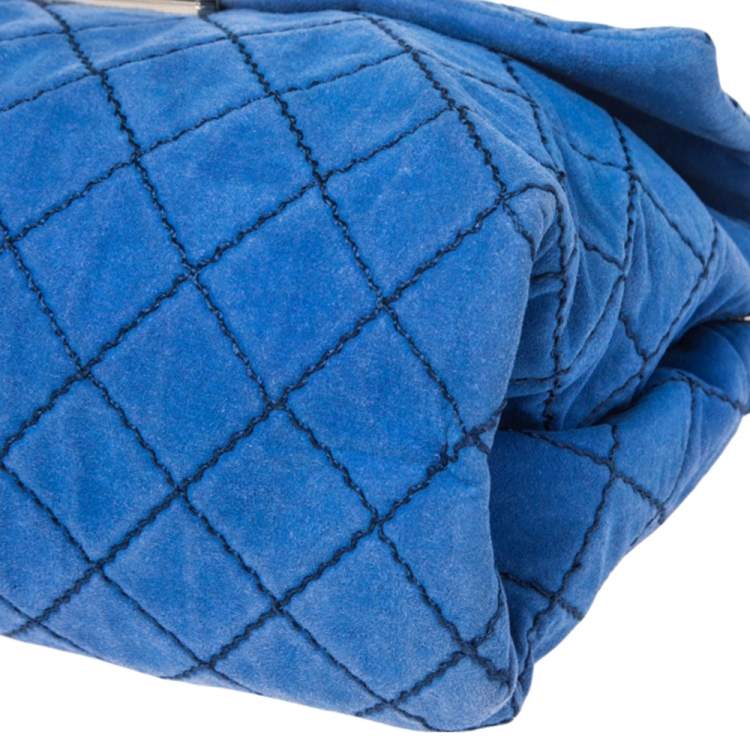مملوكة مسبقًا Stella McCartney Blue Quilted Faux Suede Beckett Shoulder Bag