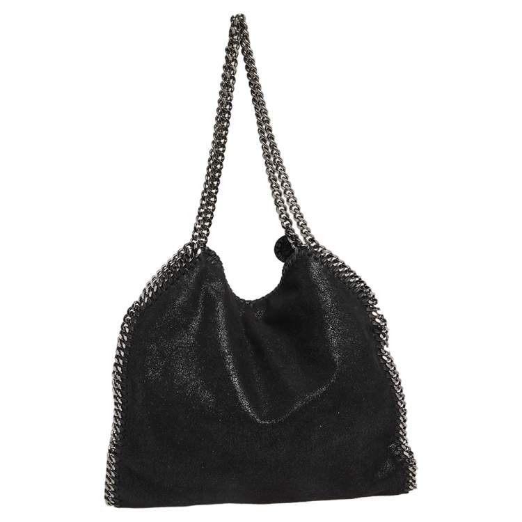 Pre Owned Stella McCartney Black Faux Leather Small Falabella Tote