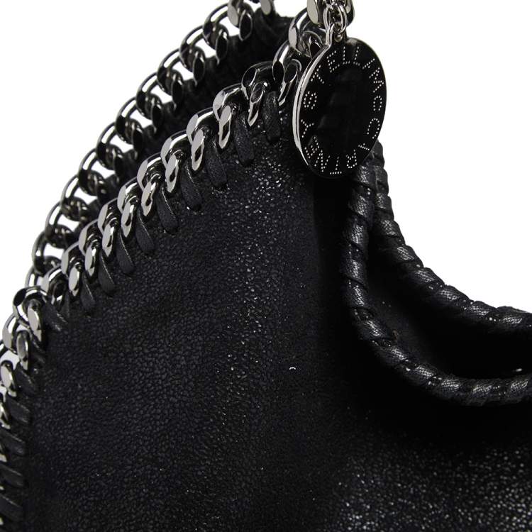Pre Owned Stella McCartney Black Faux Leather Small Falabella Tote